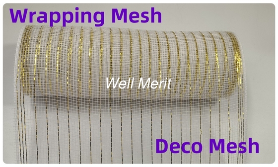 4",6",10",21"DIY Plastic Wrapping Poly Decorative Christmas Ribbon Deco Mesh