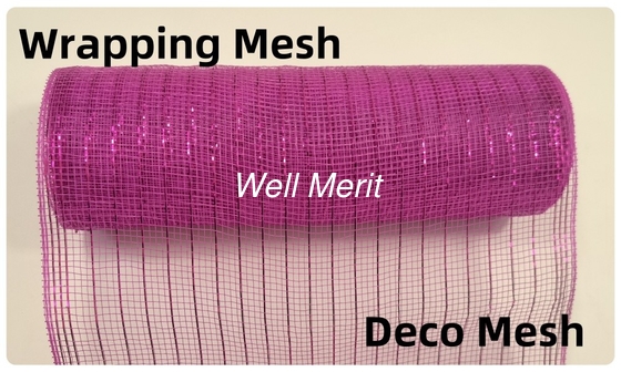 4",6",10",21"DIY Plastic Wrapping Poly Decorative Christmas Ribbon Deco Mesh