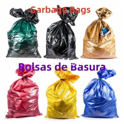 Black Color Garbage Bags/Bolsas De Basura on Roll