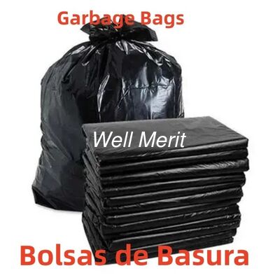 Black Color Garbage Bags/Bolsas De Basura on Roll